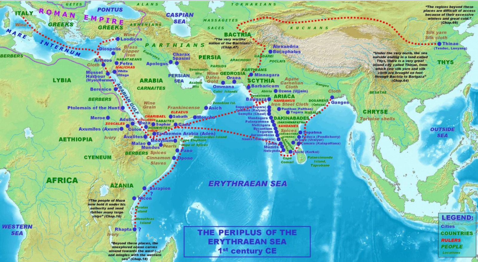 Figura 3: Commercio romano con l'India.